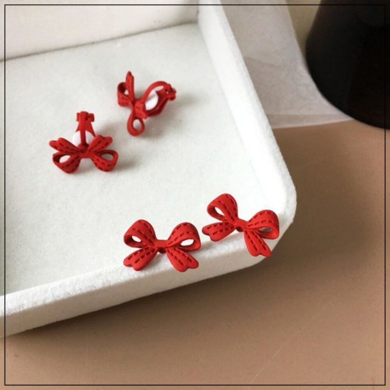 Jolly Chic – Rote Ohrringe mit Schleife