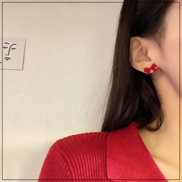 Jolly Chic – Rote Ohrringe mit Schleife