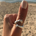 Einzigartiger Handschlag-Silberring - Eleganter symbolischer Schmuck für Freundschaft und Beziehung