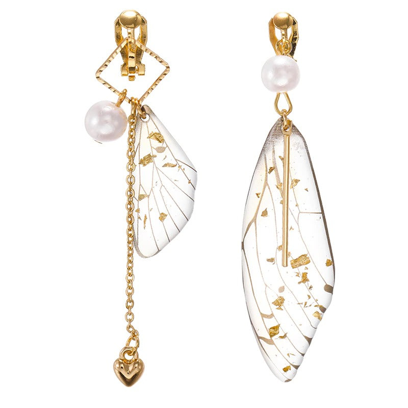 Asymmetrische Ohrclips mit koreanischen Modesternen, Monden und Planeten