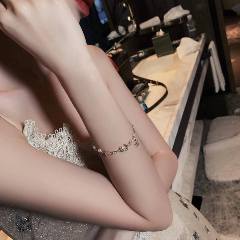 Verträumtes Mond- und Sternarmband im koreanischen Stil