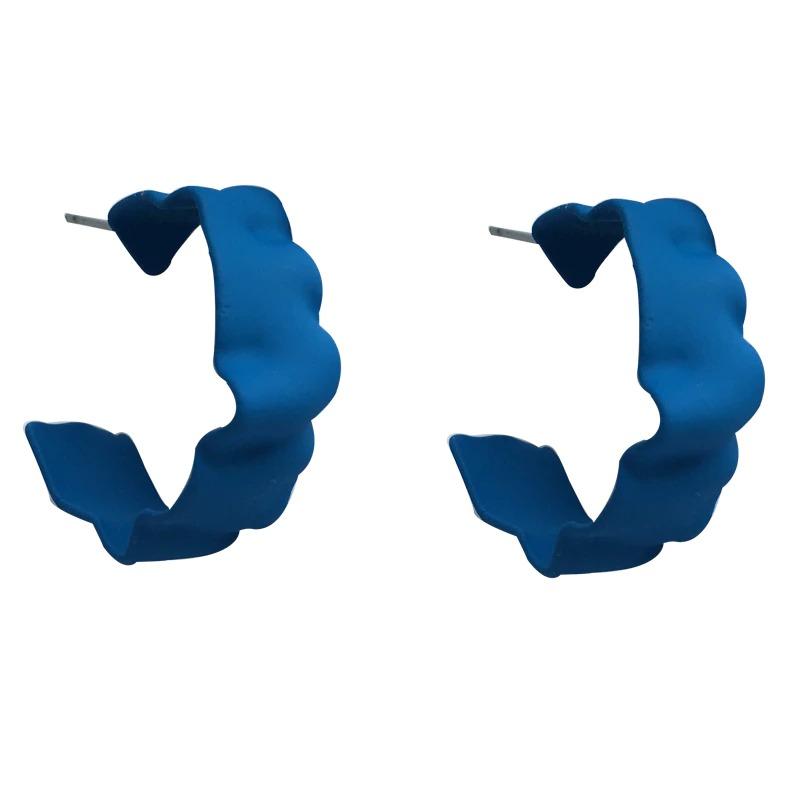 Kollektion geometrischer blauer Statement-Ohrringe im koreanischen Stil