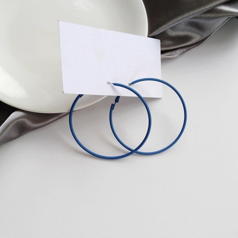 Kollektion geometrischer blauer Statement-Ohrringe im koreanischen Stil