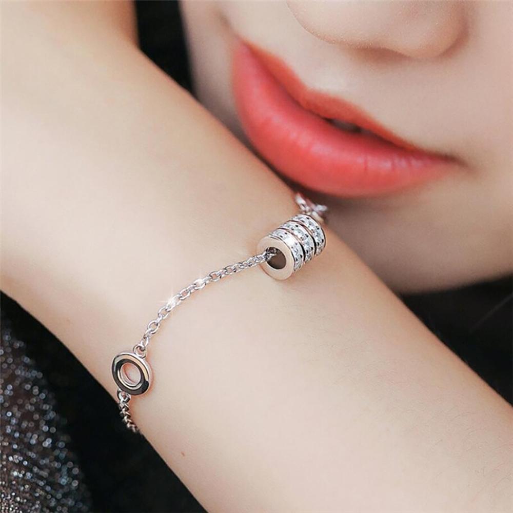 Zylinderförmiges Armband im koreanischen Stil mit Strassbesatz