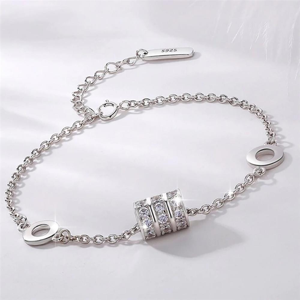 Zylinderförmiges Armband im koreanischen Stil mit Strassbesatz