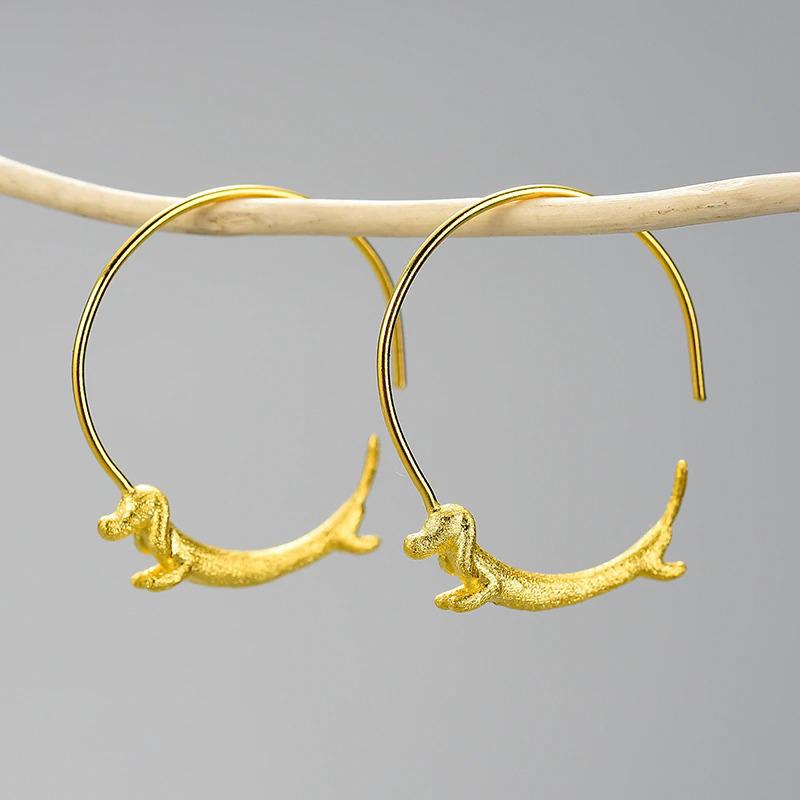 Ohrringe mit springendem Dackel