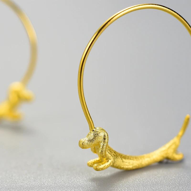 Ohrringe mit springendem Dackel