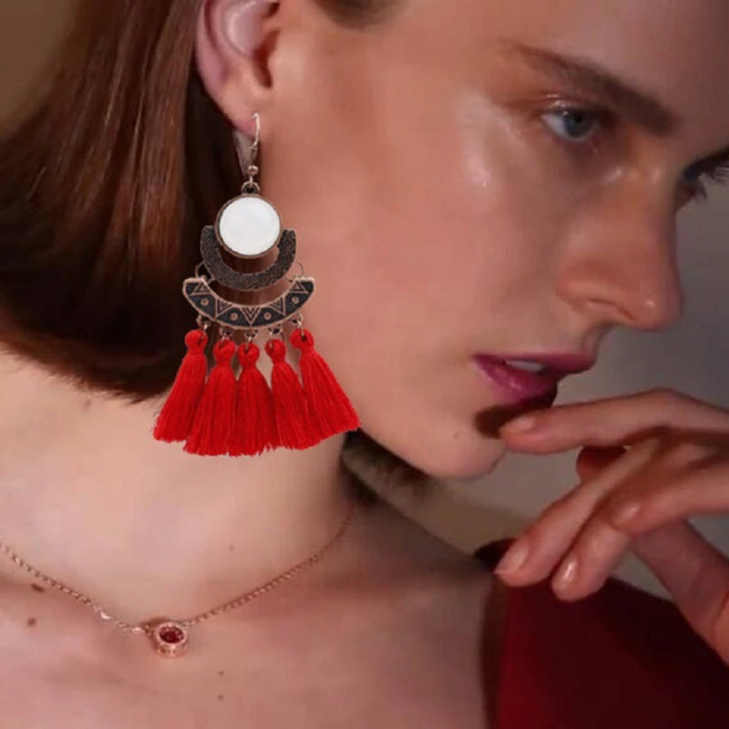 Lange Fransen Tropfen Bohemian Quaste Ohrringe