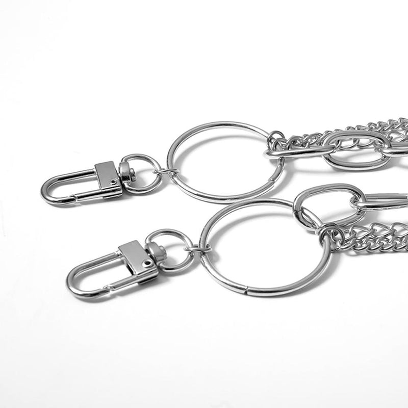 Lange, mehrlagige Gürtelkette aus Metall für Hosen und Jeans