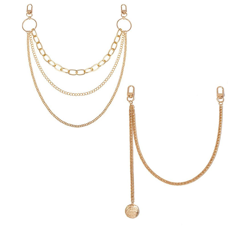 Lange, mehrlagige Gürtelkette aus Metall für Hosen und Jeans