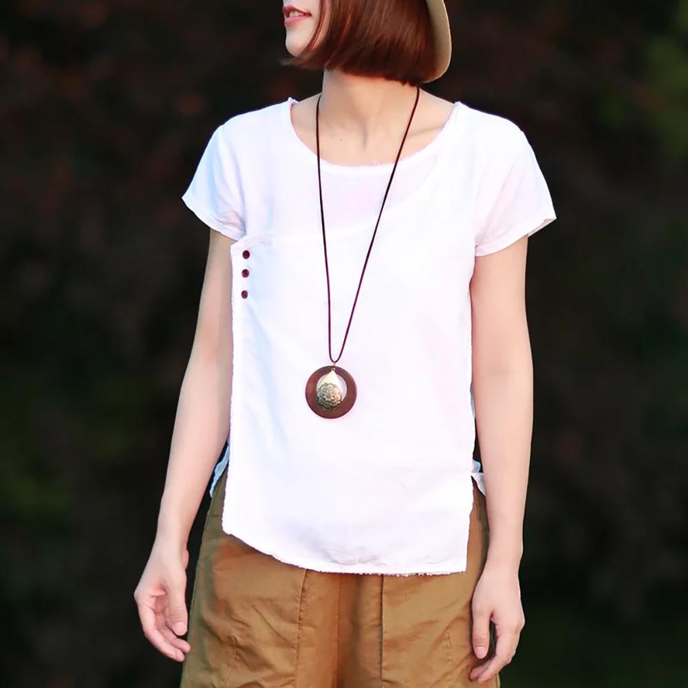 Lange Statement-Halskette aus Holz im Vintage-Stil