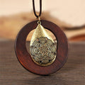 Lange Statement-Halskette aus Holz im Vintage-Stil