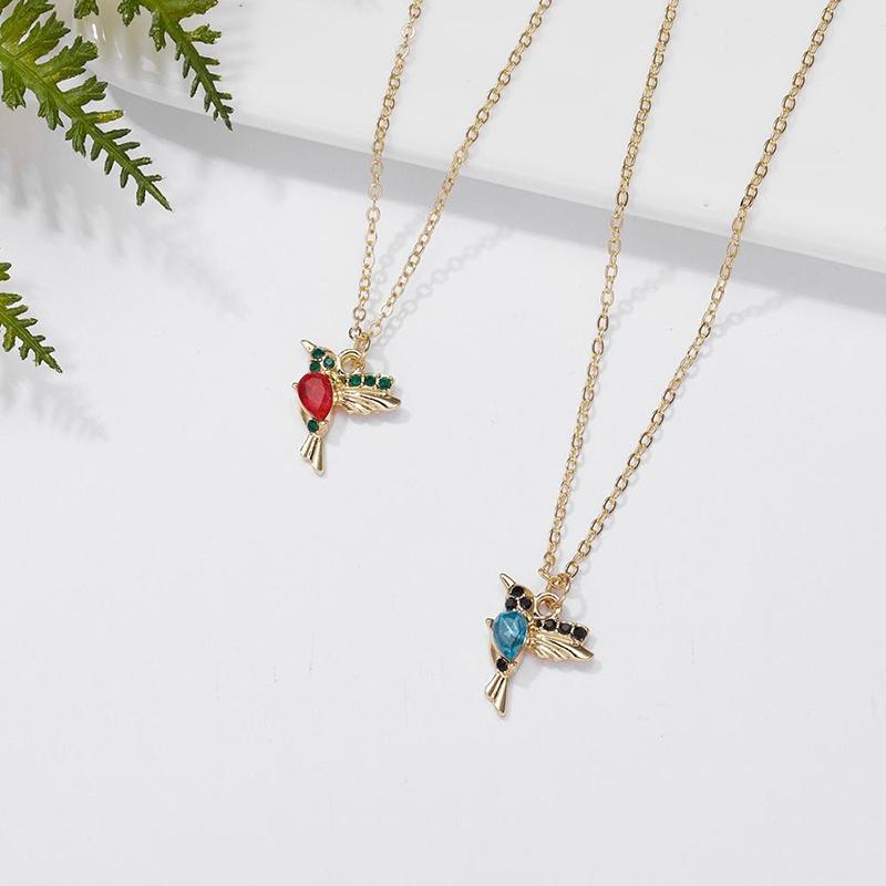 Schöne Halsketten mit Strass-Kolibri-Anhänger