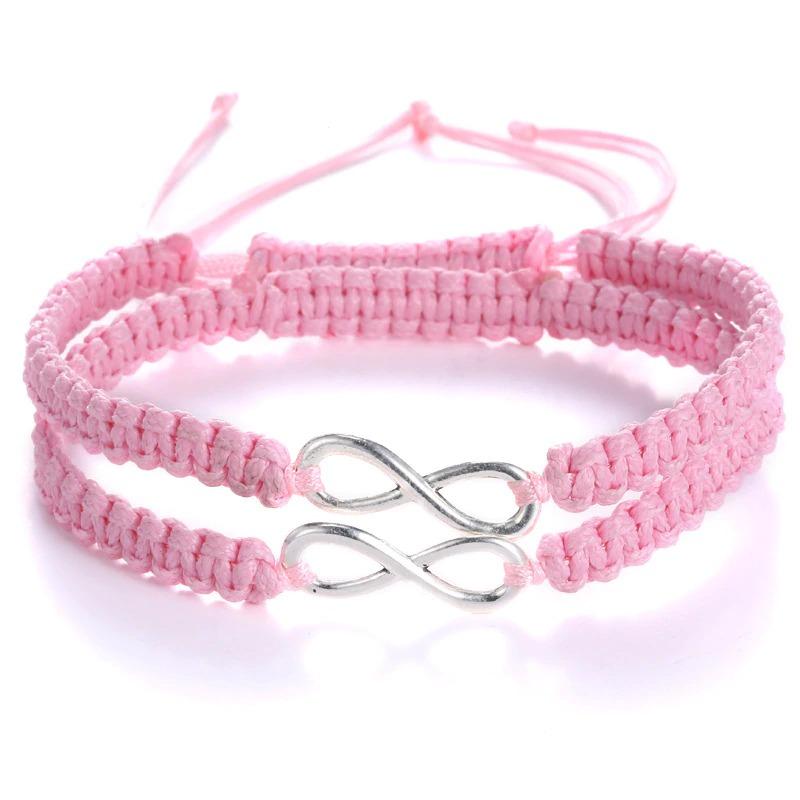 Lucky Infinity Charm Paar geflochtenes Armband-Set