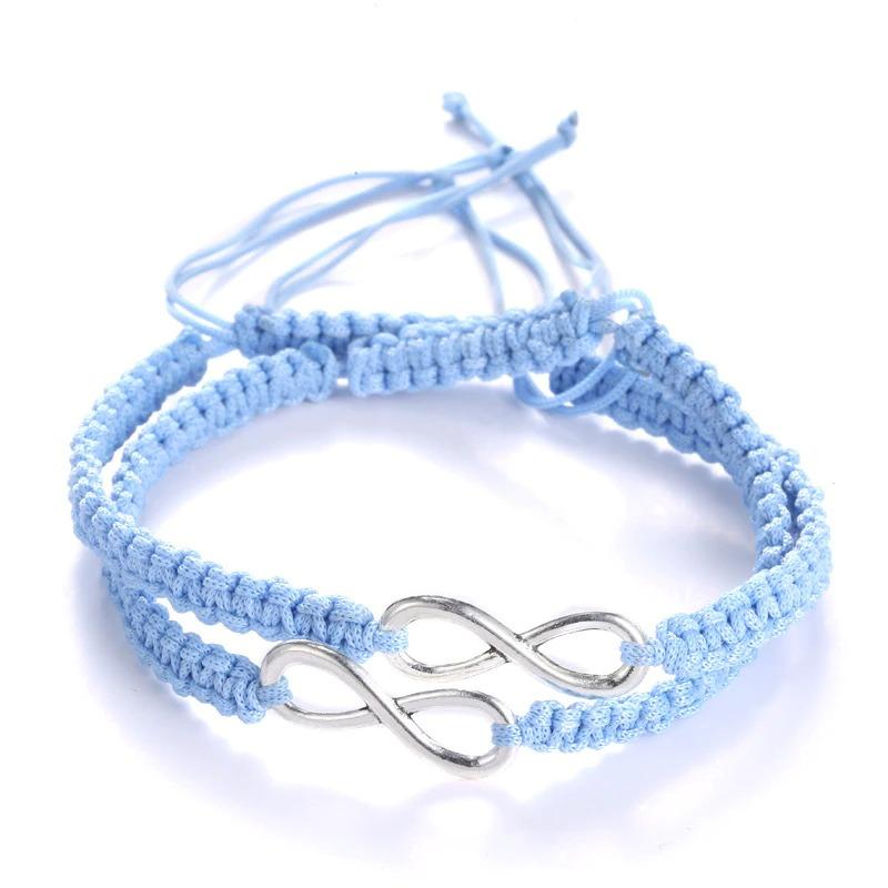 Lucky Infinity Charm Paar geflochtenes Armband-Set