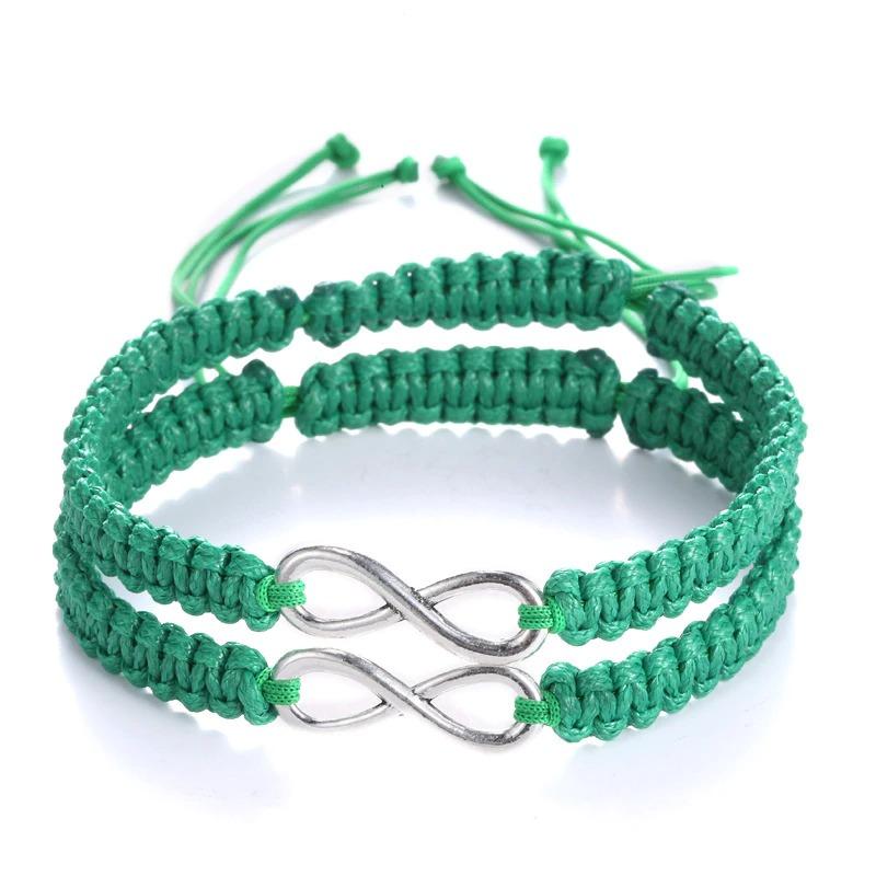 Lucky Infinity Charm Paar geflochtenes Armband-Set