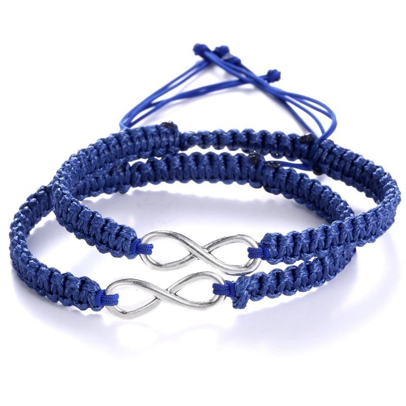 Lucky Infinity Charm Paar geflochtenes Armband-Set