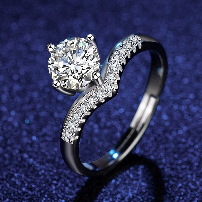 Luxuriöse verstellbare Zirkonringe mit Strassverzierung