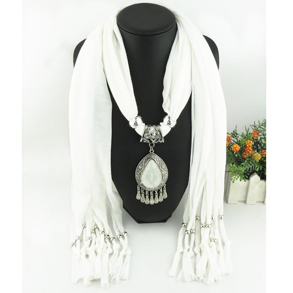 Luxuriöser Sommer-Chiffonschal mit Wassertropfen-Anhänger und Quasten