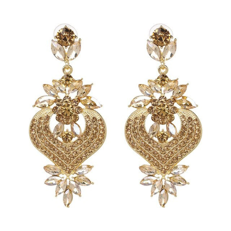 Luxuriöse lange Tropfenohrringe mit Strasssteinen besetzt