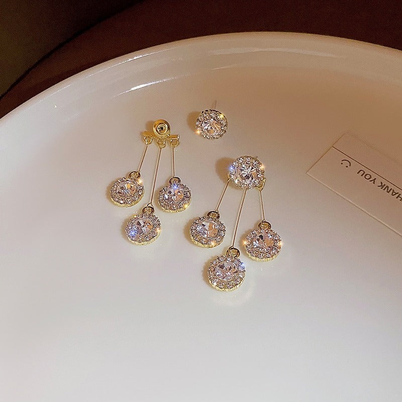 Luxuriöse Ohrstecker mit Strass-Quaste für Damen