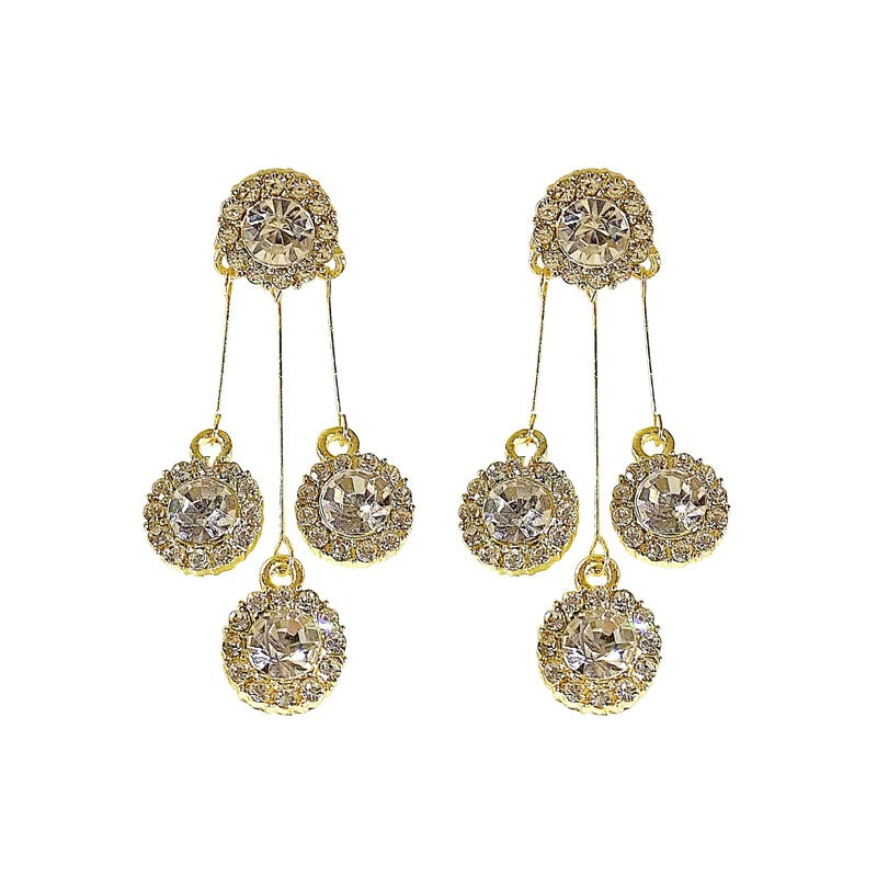 Luxuriöse Ohrstecker mit Strass-Quaste für Damen