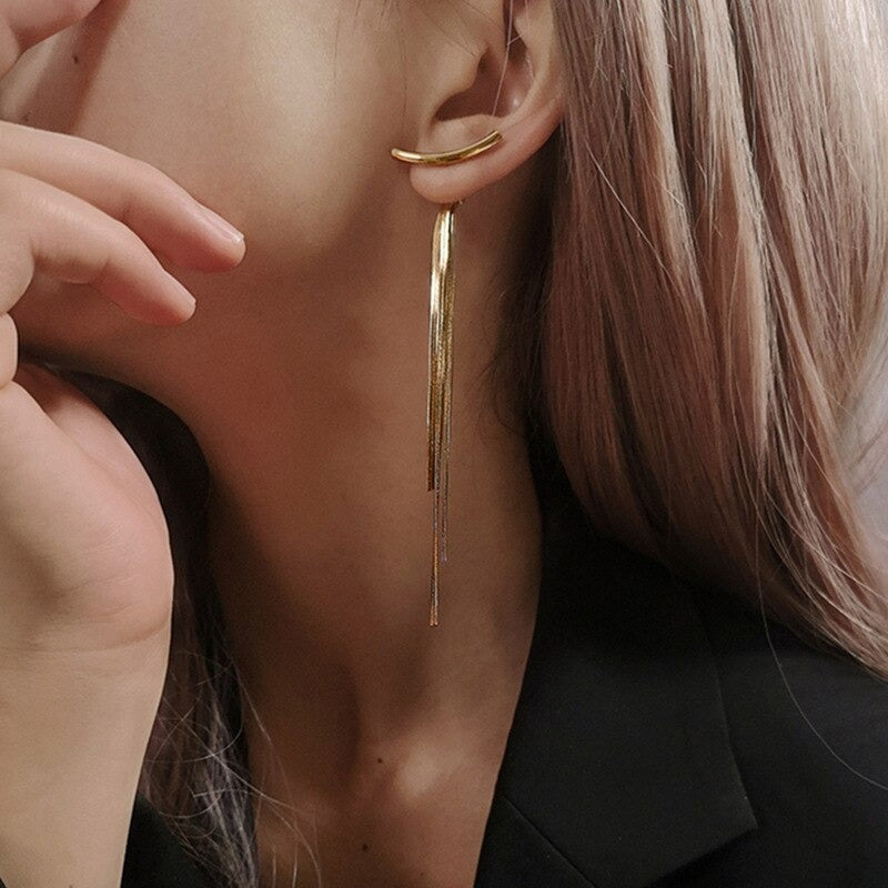 Luxuriöse Ohrstecker mit Strass-Quaste für Damen