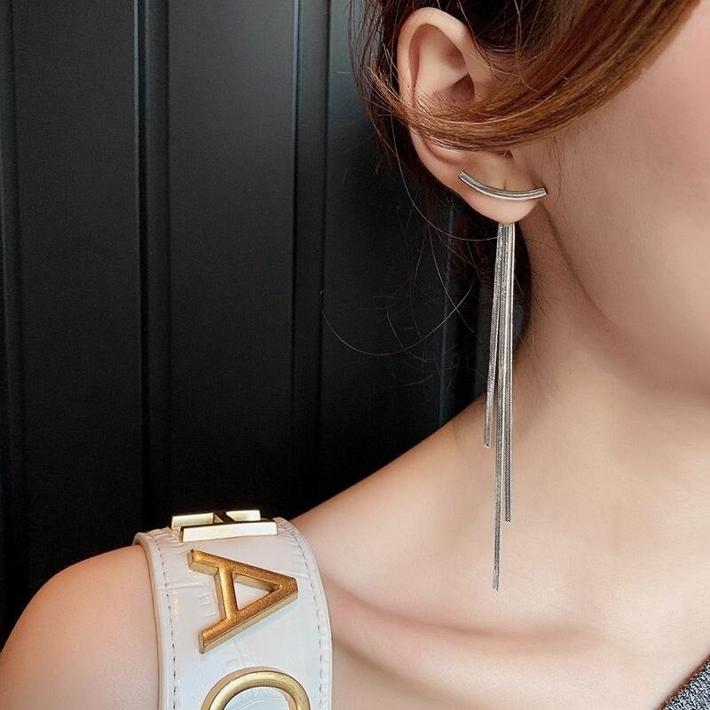 Luxuriöse Ohrstecker mit Strass-Quaste für Damen