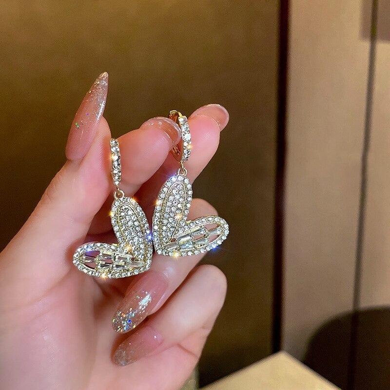 Luxuriöse Ohrstecker mit Strass-Quaste für Damen