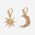 Gothic Sonne und Mond Ohrhänger - Modischer asymmetrischer Schmuck