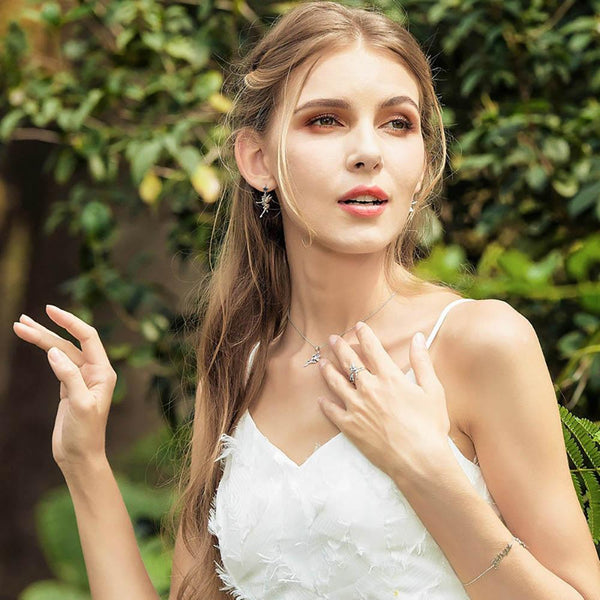 Zauberhafte Sterling Silber Halskette mit Feen Anhänger