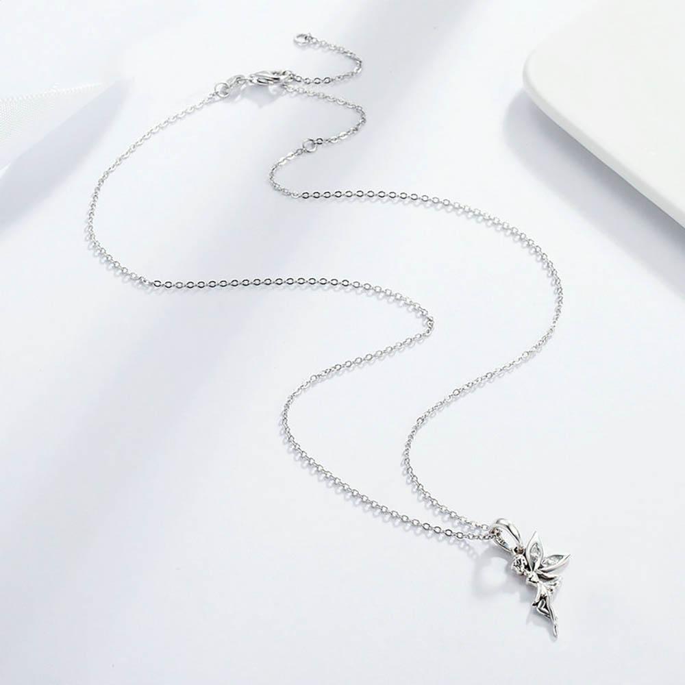 Zauberhafte Sterling Silber Halskette mit Feen Anhänger
