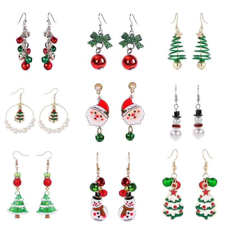 Fröhliche und fröhliche Weihnachtsfeier-Ohrringe-Schmuckkollektion