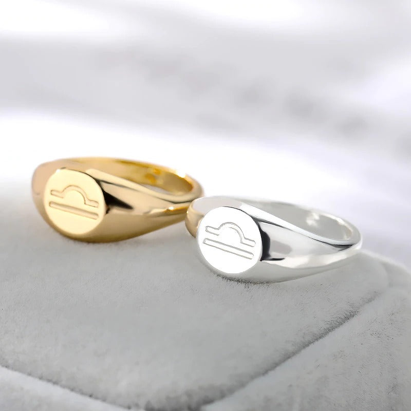 Minimalistische Ringe mit den 12 Sternbildern und Sternzeichen