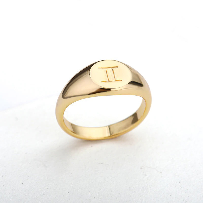 Minimalistische Ringe mit den 12 Sternbildern und Sternzeichen