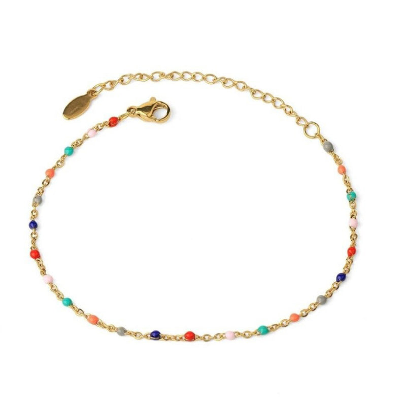 Minimalistische, verstellbare Kettenhalsketten mit bunten Perlen