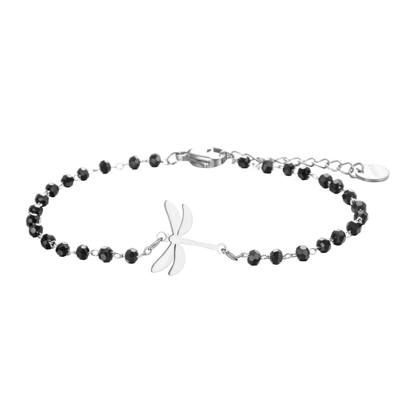 Minimalistischer Kleeblatt-Anhänger mit Kettenarmbändern aus Strassperlen