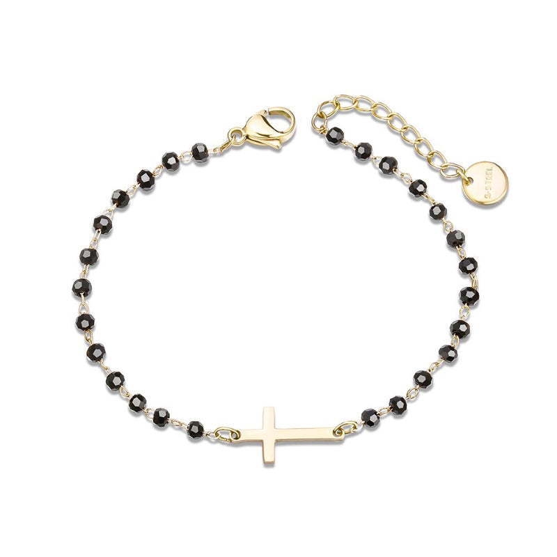 Minimalistischer Kleeblatt-Anhänger mit Kettenarmbändern aus Strassperlen