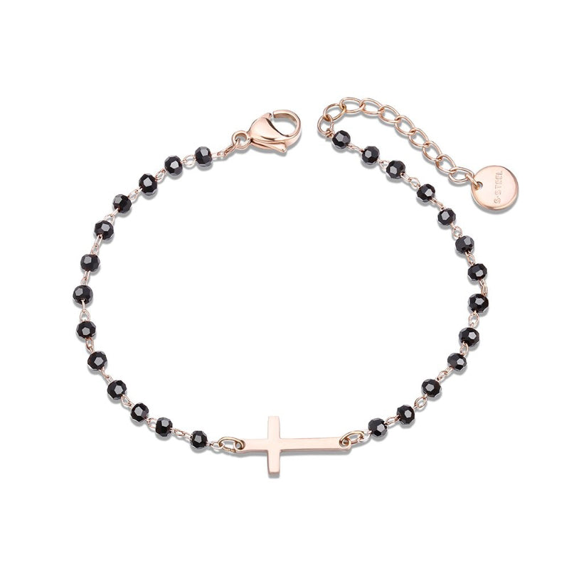 Minimalistischer Kleeblatt-Anhänger mit Kettenarmbändern aus Strassperlen