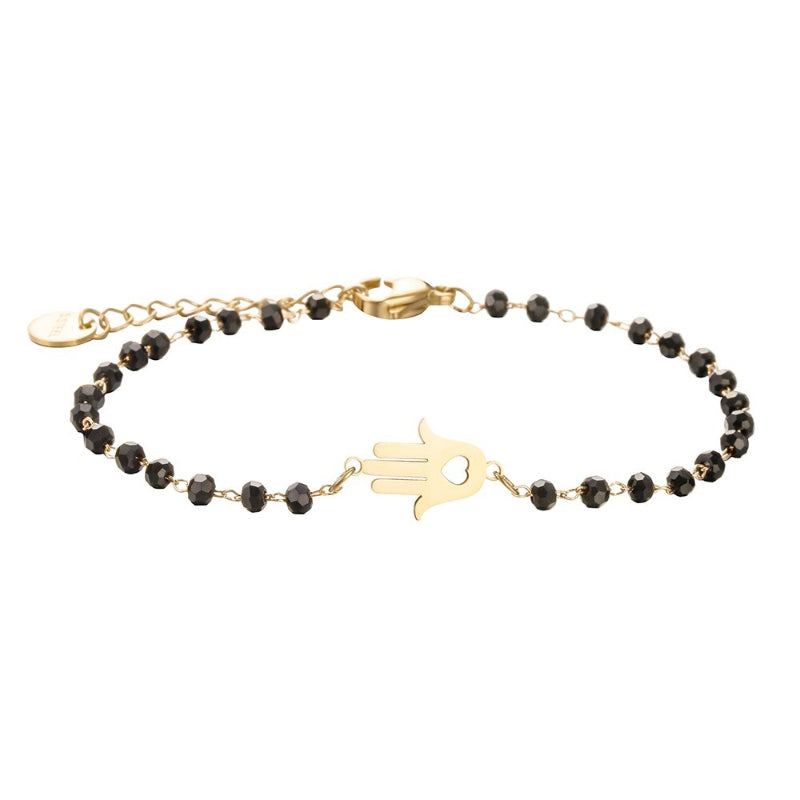 Minimalistischer Kleeblatt-Anhänger mit Kettenarmbändern aus Strassperlen