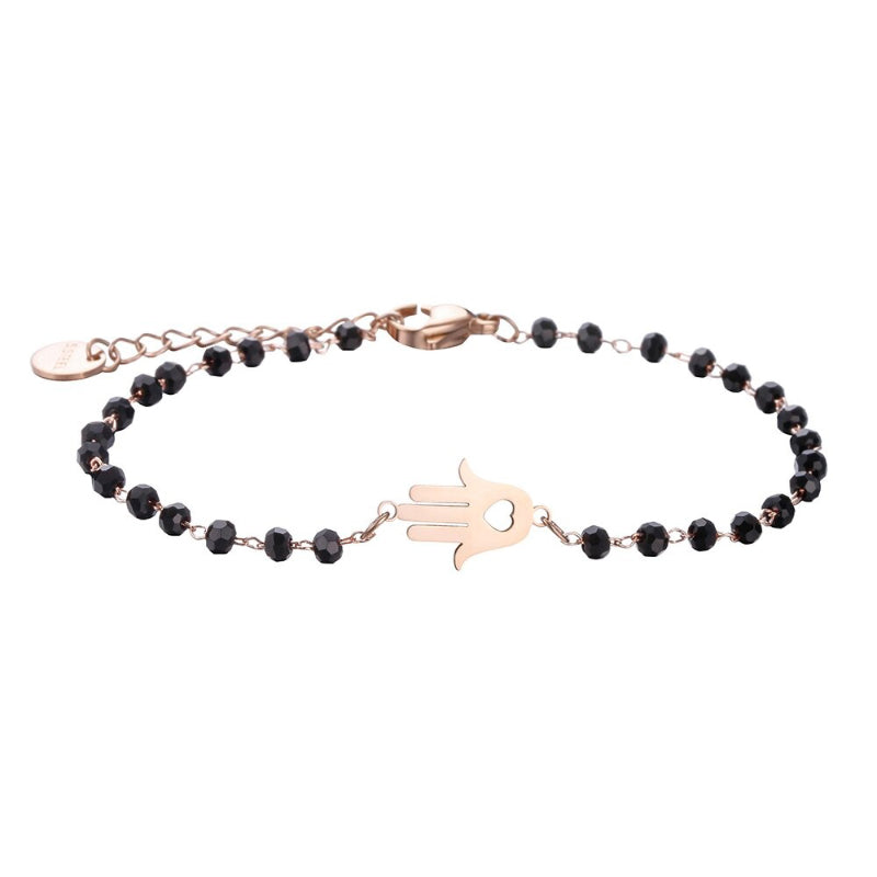 Minimalistischer Kleeblatt-Anhänger mit Kettenarmbändern aus Strassperlen