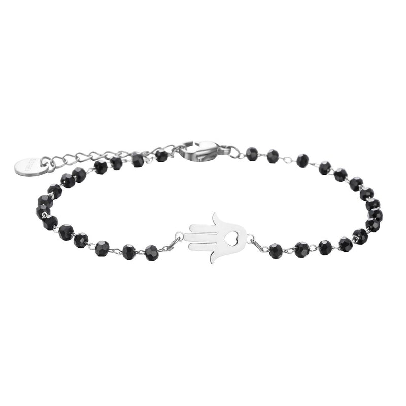 Minimalistischer Kleeblatt-Anhänger mit Kettenarmbändern aus Strassperlen