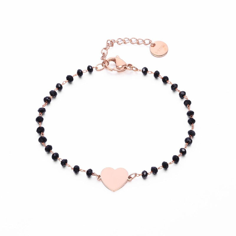 Minimalistischer Kleeblatt-Anhänger mit Kettenarmbändern aus Strassperlen