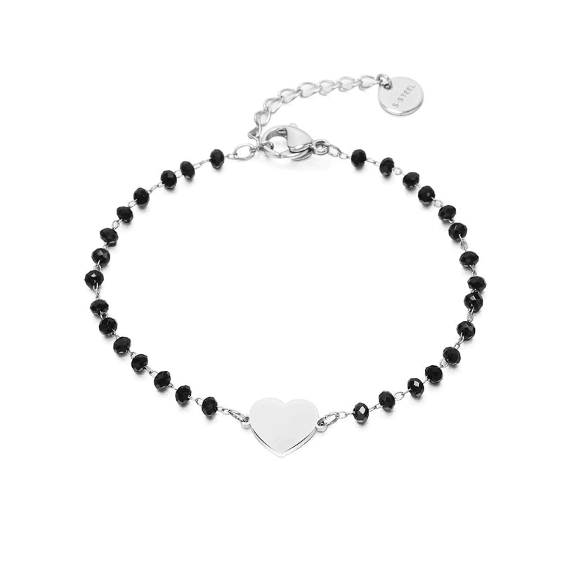 Minimalistischer Kleeblatt-Anhänger mit Kettenarmbändern aus Strassperlen