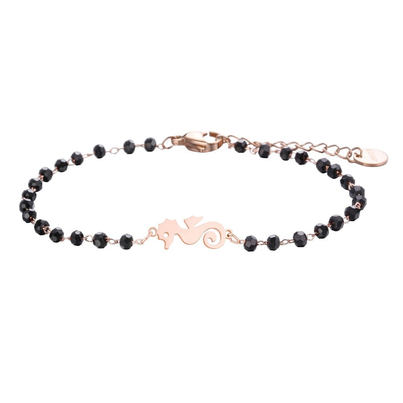 Minimalistischer Kleeblatt-Anhänger mit Kettenarmbändern aus Strassperlen