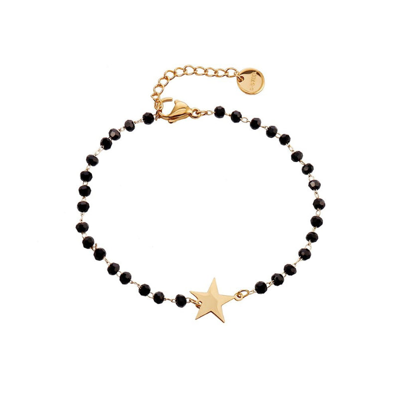 Minimalistischer Kleeblatt-Anhänger mit Kettenarmbändern aus Strassperlen