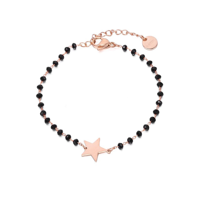 Minimalistischer Kleeblatt-Anhänger mit Kettenarmbändern aus Strassperlen