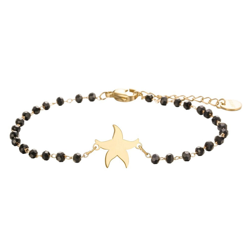 Minimalistischer Kleeblatt-Anhänger mit Kettenarmbändern aus Strassperlen
