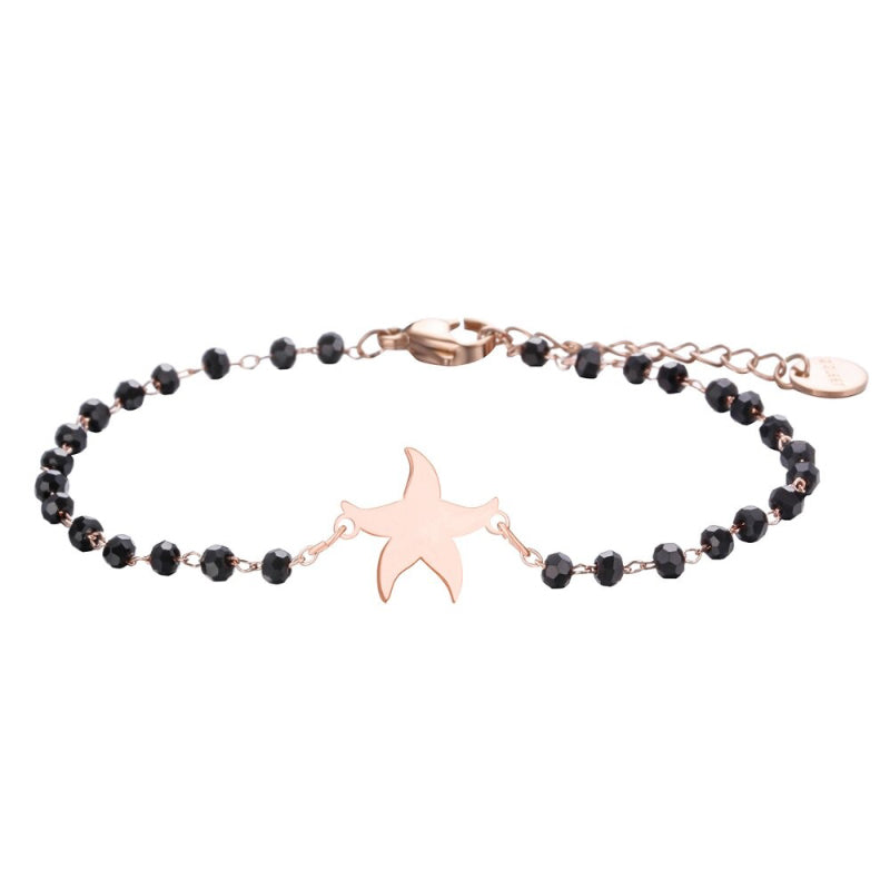 Minimalistischer Kleeblatt-Anhänger mit Kettenarmbändern aus Strassperlen