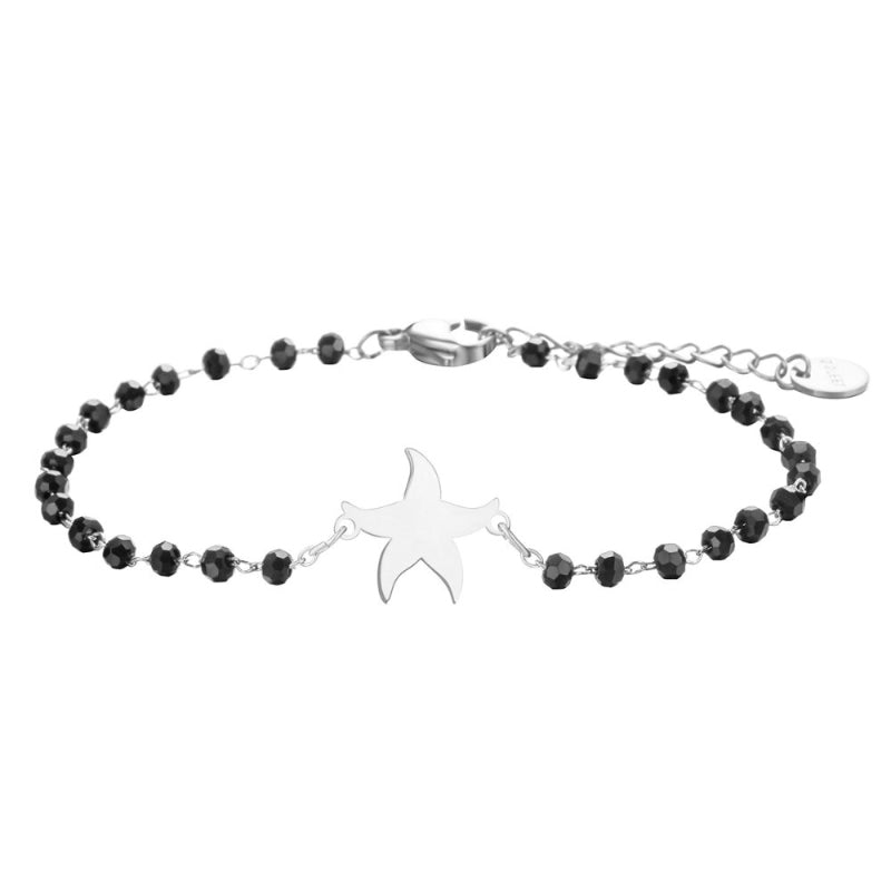 Minimalistischer Kleeblatt-Anhänger mit Kettenarmbändern aus Strassperlen